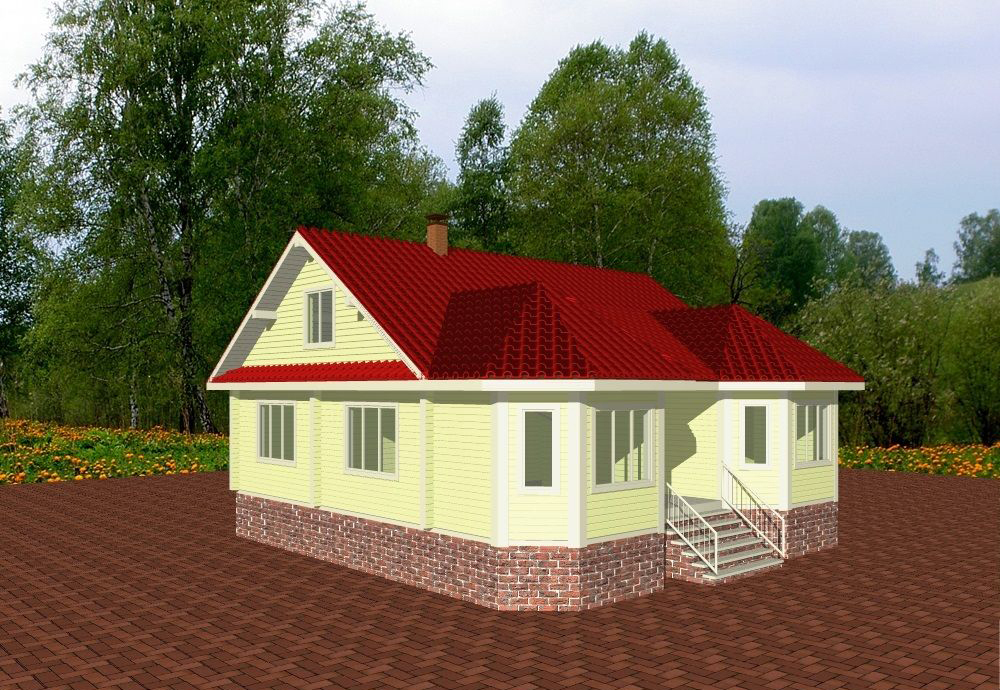 Каркасный дом из клееного бруса P#731